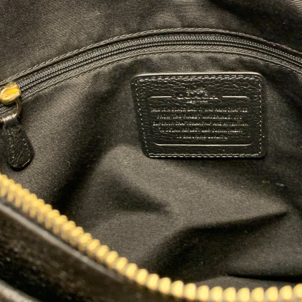 Coach Morgan Black Pebbled Leather Top Handle Satchel Bag Purse Retail $498.00 - Picture 5 of 12